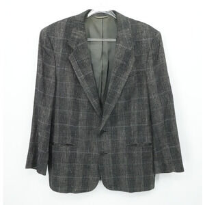 Christian Dior Monsieur Blazer Mens 42 Silk Check Sport Coat‎ Jacket 2 Button